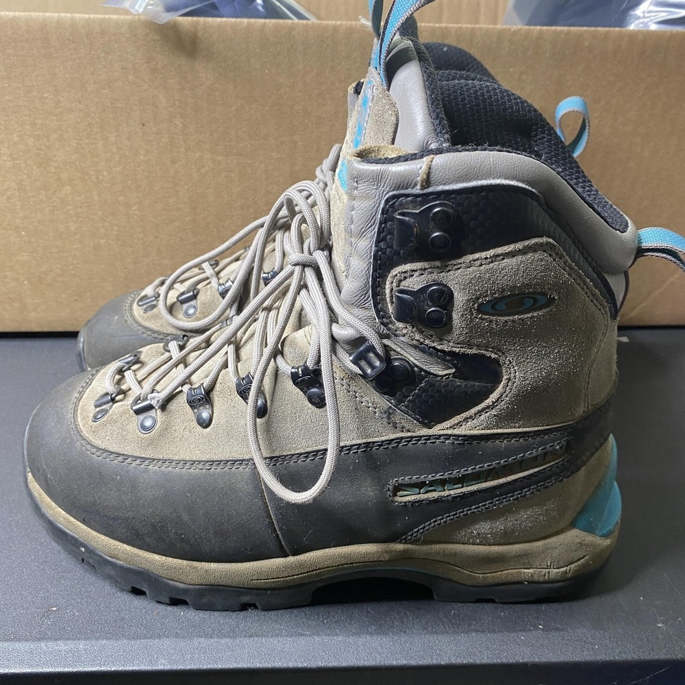 Salomon Boots Womens Size 9 Gray Black Contagrip Hiking Mountaineering